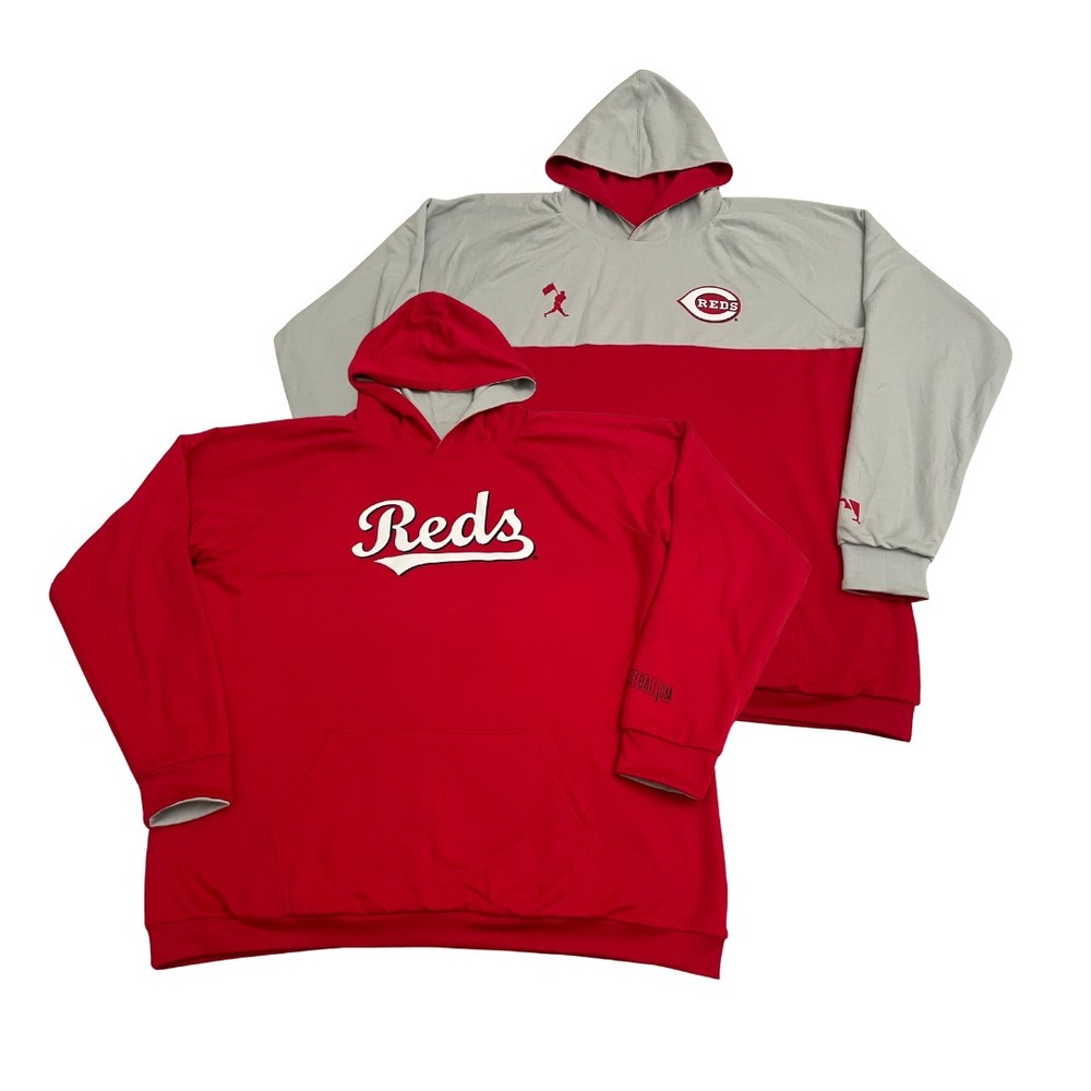 Cincinnati‎ Reds Baseballism Reversible Hoodie XXL Red / Gray MLB